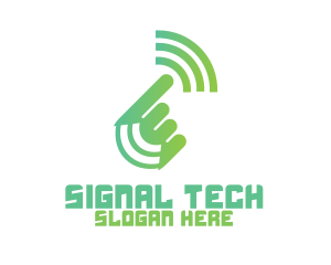 Signal - Green Hand Signal logo design