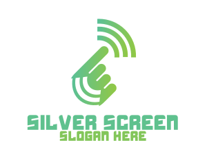 Wifi - Green Hand Signal logo design