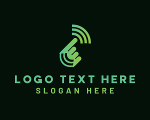 Communication - Green Hand Signal logo design