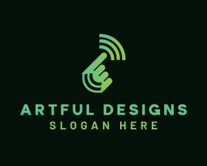 Green Hand Signal logo design