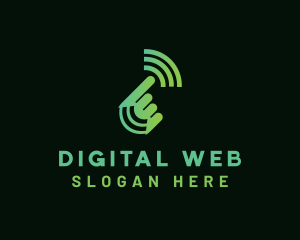 Web - Green Hand Signal logo design
