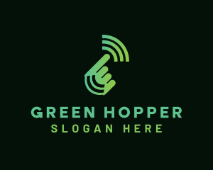 Green Hand Signal logo design