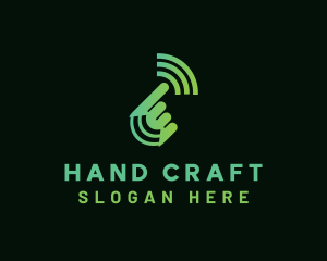 Hand - Green Hand Signal logo design