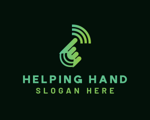 Hand - Green Hand Signal logo design