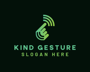 Gesture - Green Hand Signal logo design