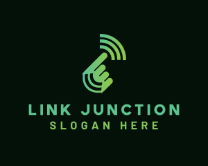 Connection - Green Hand Signal logo design
