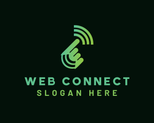 Internet - Green Hand Signal logo design