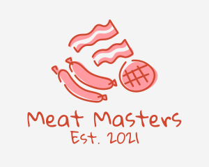 Pork Bacon Sausage  logo design