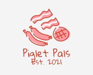 Piglet - Pork Bacon Sausage logo design