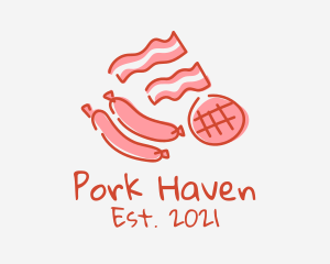 Pork Bacon Sausage  logo design