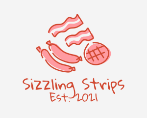 Bacon - Pork Bacon Sausage logo design