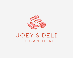 Pork Bacon Sausage Deli logo design