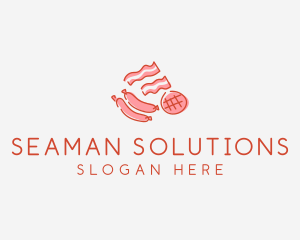 Pork Bacon Sausage Deli logo design