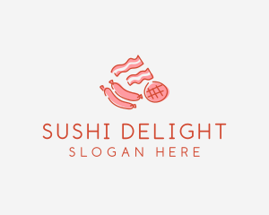 Pork Bacon Sausage Deli logo design