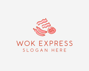 Pork Bacon Sausage Deli logo design