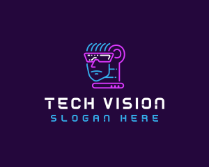 Lcd - Neon VR Tech logo design