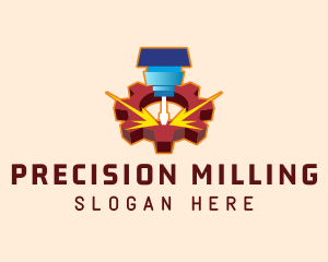 Milling - CNC Router Machine Milling logo design