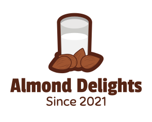 Almond Milk Glass logo design