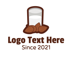 Vegetarian - Almond Milk Glass logo design