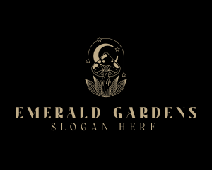 Mushroom Garden Plant logo design