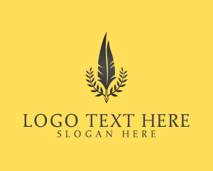 Literature - Quill Pen Wreath logo design