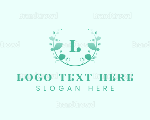 Stylish Natural Leaf Crest Logo