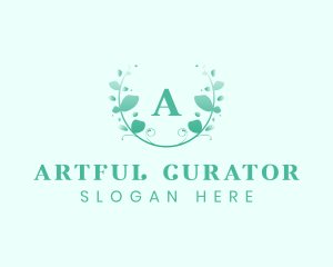 Stylish Natural Leaf Crest logo design