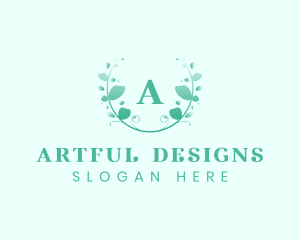 Stylish Natural Leaf Crest logo design