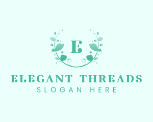 Stylish Natural Leaf Crest logo design