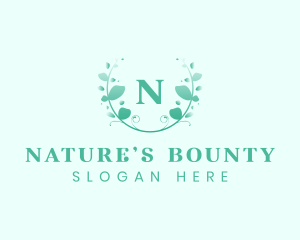 Stylish Natural Leaf Crest logo design