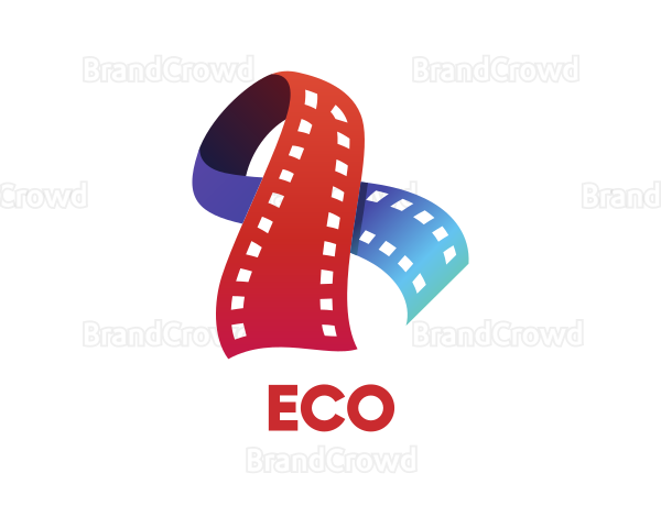 Colorful Filmstrip Ribbon Logo