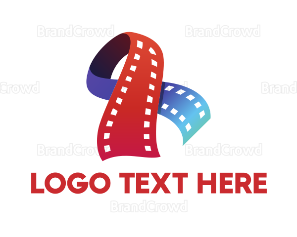 Colorful Filmstrip Ribbon Logo