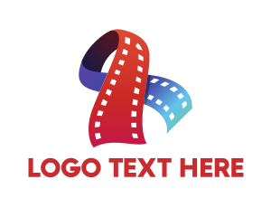 Film Studio - Colorful Filmstrip Ribbon logo design