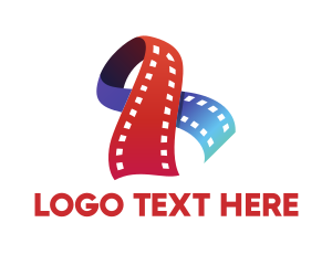 Colorful Filmstrip Ribbon Logo