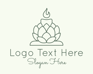 Lotus - Wellness Floral Candle Holder logo design