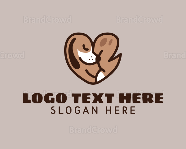 Heart Dog Pet Logo