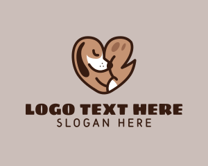 Pet Lover - Heart Dog Pet logo design