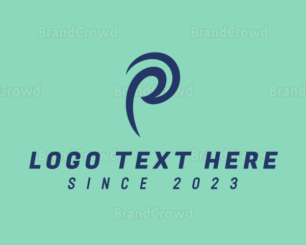 Wave Marketing Letter P Logo