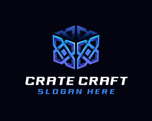 Crate - Cyber Software Cube logo design