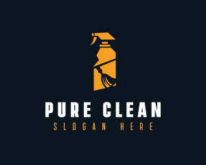 Clean Spray Bottle Housekeeping logo design