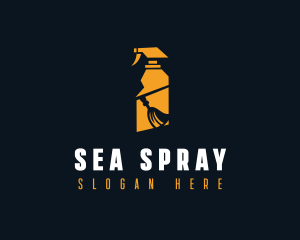 Clean Spray Bottle Housekeeping logo design