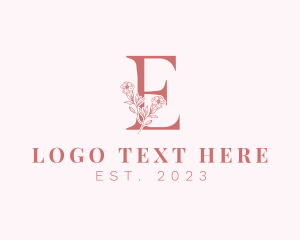 Floral - Flower Letter E logo design