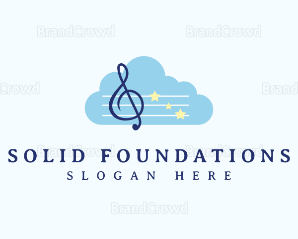 Cloud Music Notes Logo