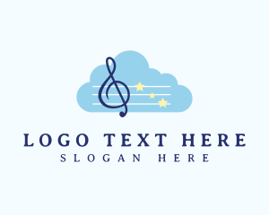 Music Note - Cloud Music Notes logo design