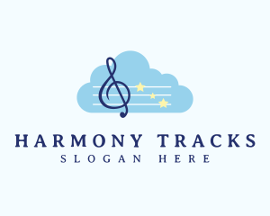 Soundtrack - Cloud Music Notes logo design