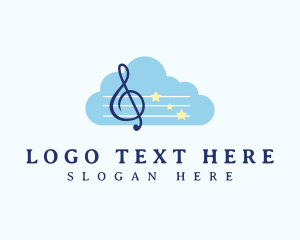 Lyricist - Cloud Music Notes logo design