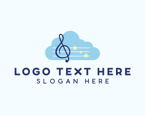 Music Note - Cloud Music Notes logo design