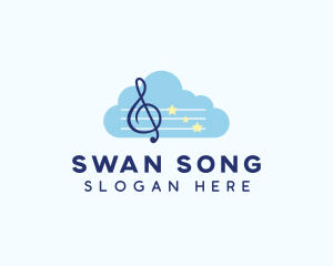 Cloud Music Notes logo design