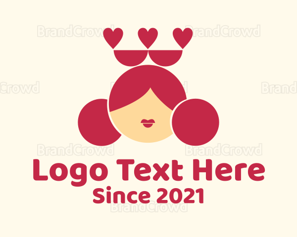 Queen of Hearts Mascot Logo