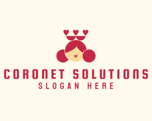 Queen of Hearts Head logo design